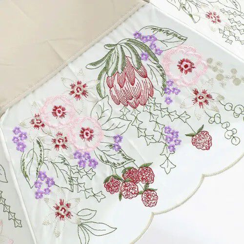 花卉刺繡 遮光100% 晴雨兼用 折疊傘 50cm