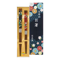 日本製花友禪對筷 百花繚亂 23cm＋21cm 和風紙盒裝｜ペア箸 百花繚乱 花友禅2入り