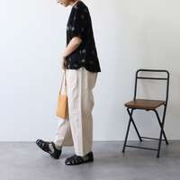 立體點點提花四分袖前後不對稱下襬針織上衣 身寬114cm cloudnine｜ドットジャカードカットソー