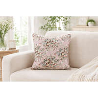 玫瑰花紋雪尼爾織抱枕套 45×45cm 絲絨般滑順 典雅華麗｜バラ柄 シェニール織  クッションカバー
