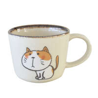 日本製美濃燒 坐姿貓咪馬克杯