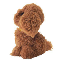 パプス 玩具貴賓犬玩偶 S 15×13×12cm 棕色 天鵝絨頸圈｜NEWパプス トイプードルS ブラウン