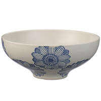 波佐見燒勳山窯 藍花大缽 手工印花 直徑19cm 半瓷 日本製｜青い花 鉢