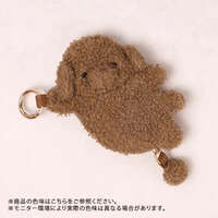 毛絨動物 掌心拉鍊收納包 13×9cm 黑貓／貴賓等 4款｜もふもふアニマルポーチ