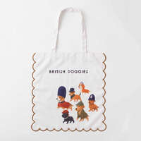 貓狗刺繡扇貝邊托特包 47×49cm 大容量｜スカラップトートバッグ 犬猫