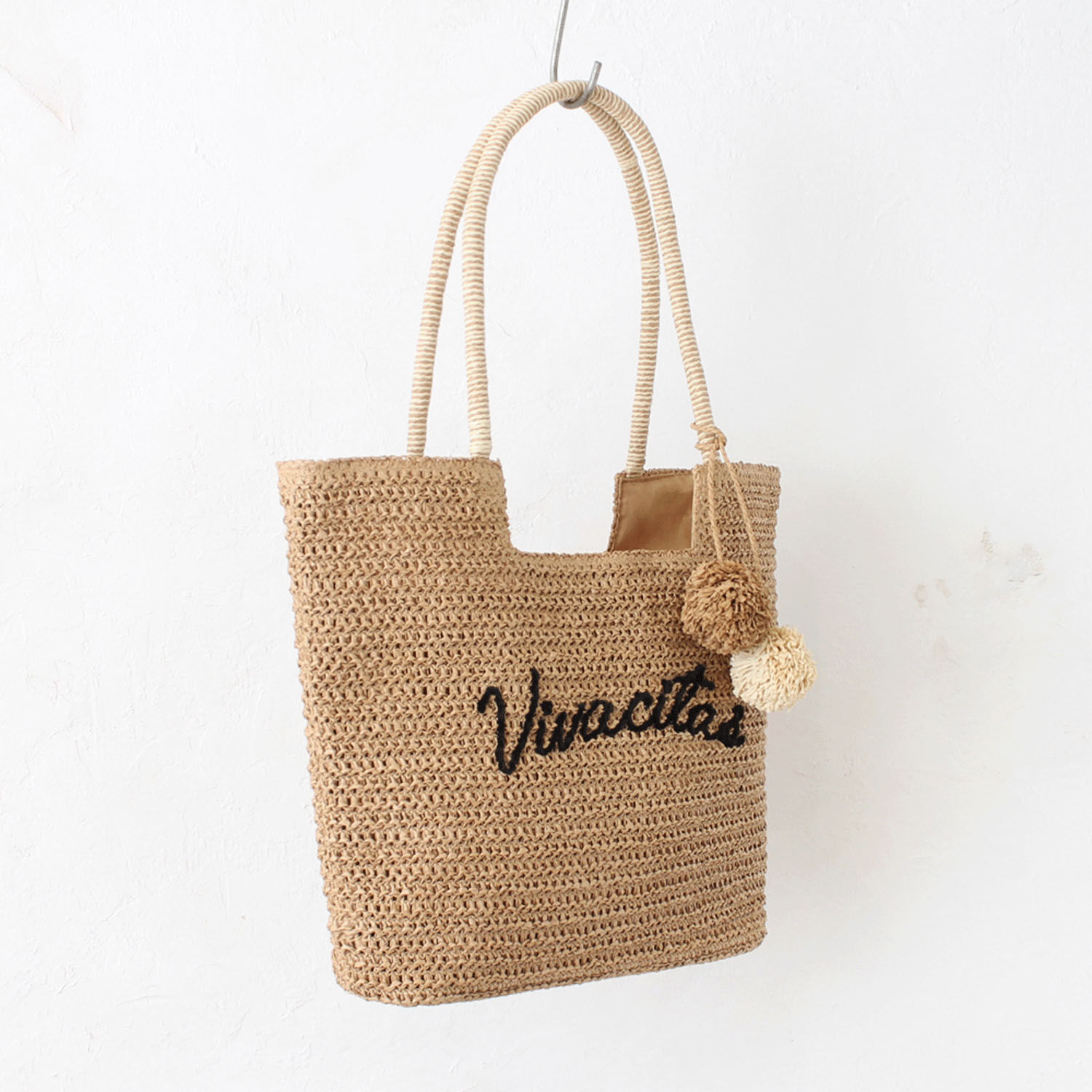 LOGO刺繡毛球混合材料托特包｜日系包款・日本直送