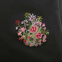 野花刺繡 羊皮隨身小包 19×19.5cm 兩側磁扣袋【夢詩集】｜夢詩集 あおりポシェット