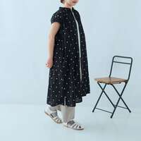 薄棉細布點點刺繡上領抽褶大襬長版洋裝 胸圍168cm cloudnine｜キャンブリックドット刺繍上衿付ワンピース