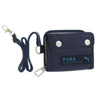 PUMA 雙按扣短夾 大零錢袋 8卡位 附可調背帶 2色｜PUMA ダブルホックラージコインポケットウォレット
