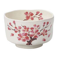 日本製美濃燒抹茶碗 粉引ひより碗 金彩櫻花 直徑11.2cm 附盒｜金彩桜絵 ひより碗（粉引）