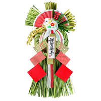 魚沼稻草新年裝飾 生肖羊之福招 2027開運壁掛｜魚沼飾り干支未の福招