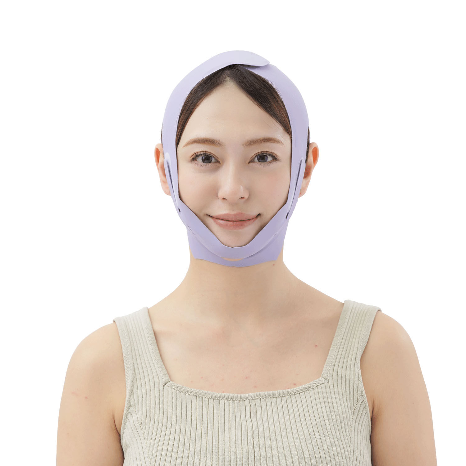 K-BEAUTY 臉部包覆彈性帶 羽形矽膠內襯 細長版｜K－BEAUTY小顔ベルト（スタイリッシュ）