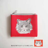 動物提花編織迷你扁平包 15×12cm 三款｜FT フラットポーチ