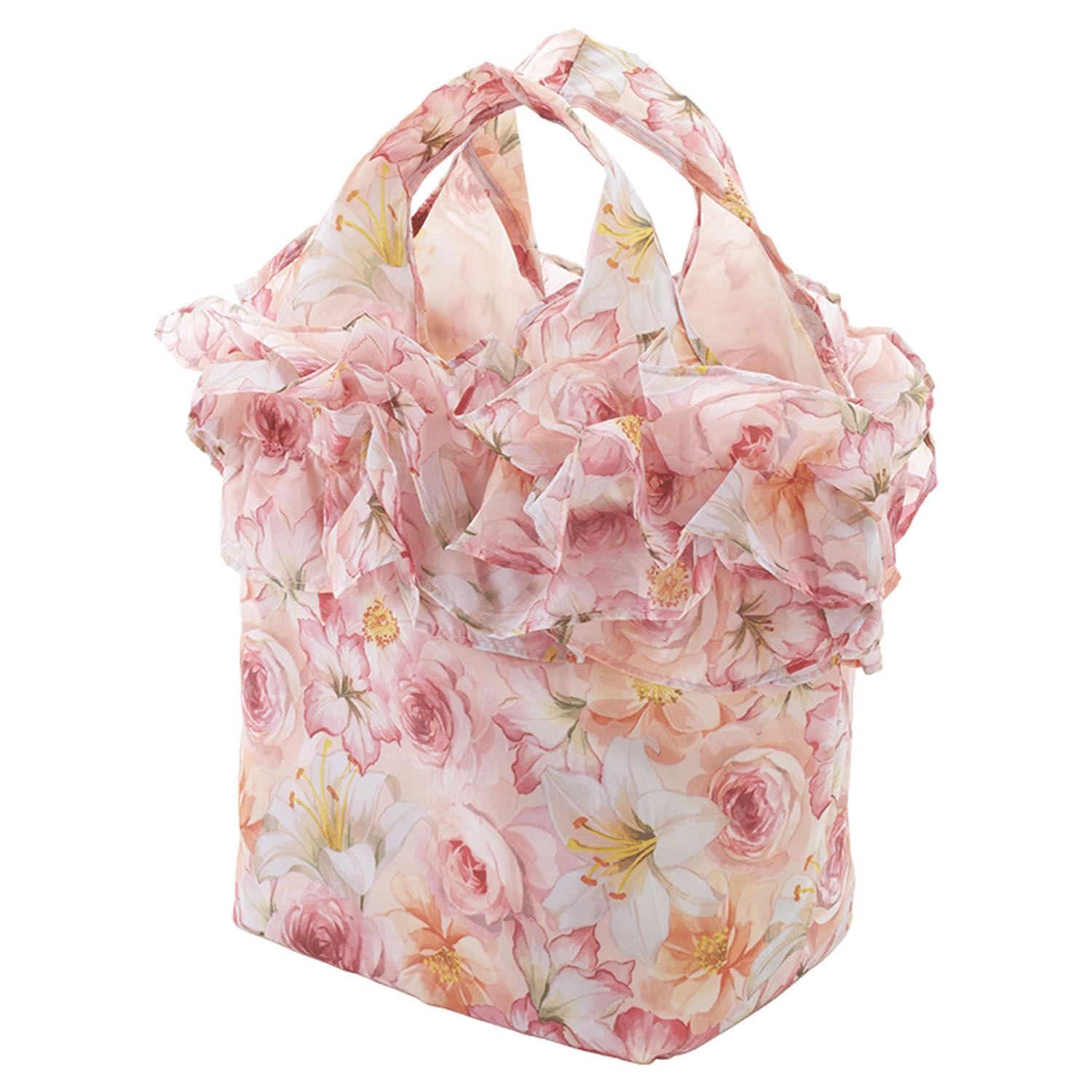 荷葉邊折疊環保購物袋 37×26cm 收進內袋 15款｜フリル付エコバッグ