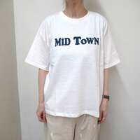 【ALL HOURS】MID TOWN 印花T恤 白色 日本製 ｜ALL HOURS プリントTシャツ "MID TOWN"