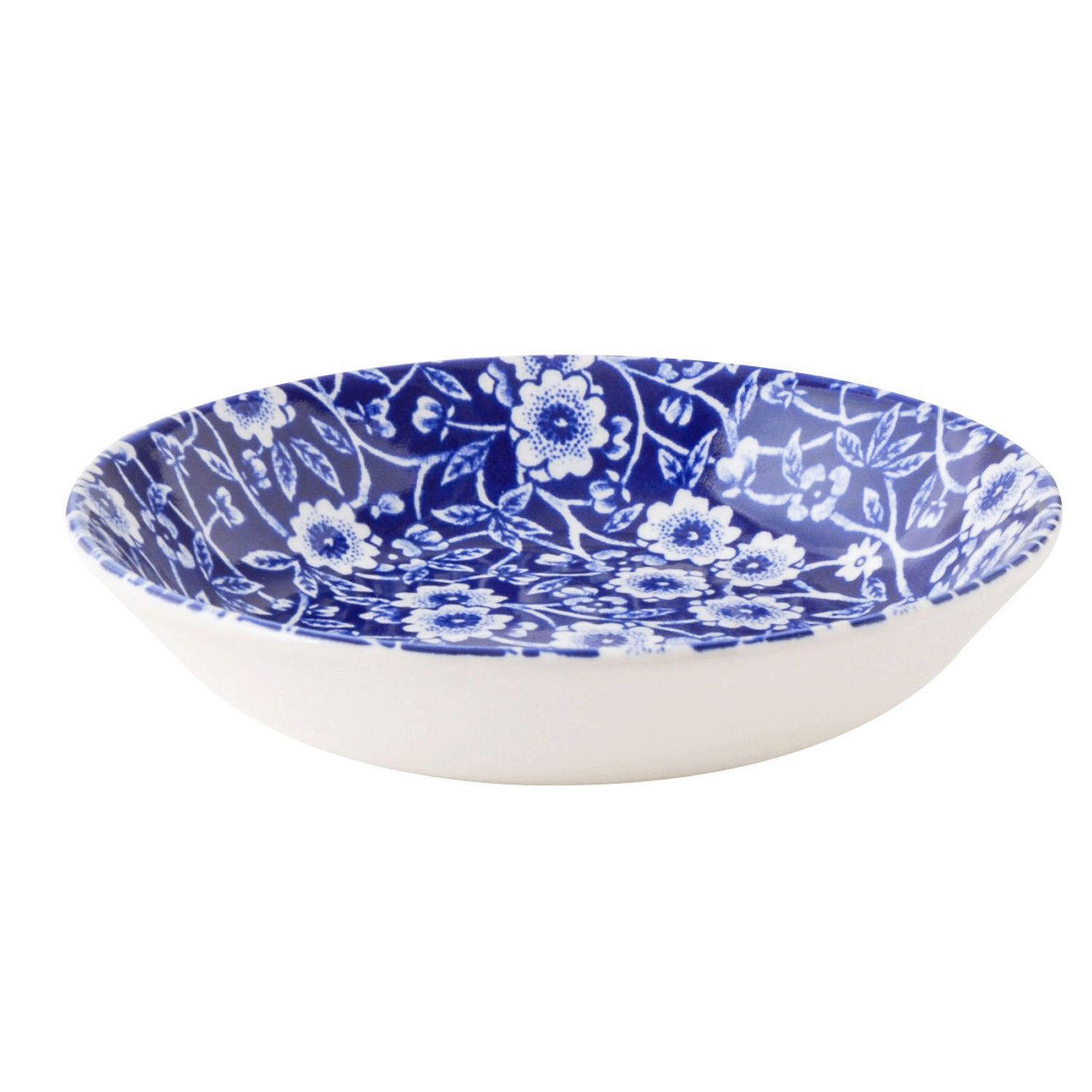 Burleigh 英國陶器水果盤 藍色印花 12cm|【Burleigh】ブルーキャリコフルーツプレート