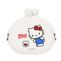HELLO KITTY 矽膠口金零錢包 9.5×8.5cm 基本白｜POCHI HELLO KITTY （ポチ サンリオハローキティ） ベーシックホワイト