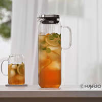 HARIO 耐熱玻璃冷水壺 長型 直條紋 1300ml 可裝熱水｜HARIO（ハリオ） ウオータージャグ ロングカン