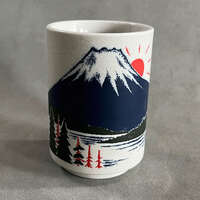 富士山壽司店湯杯 YAMATO 厚胎美濃燒 280ml 日本製｜YAMATO寿司湯呑 富士山