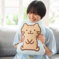 福福貓冰涼Q軟貓咪抱枕 40×31cm｜ふくふくにゃんこ ひんやりもっちりクッション