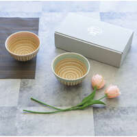 美濃燒 結しのぎ 對碗禮盒 2入 磁器飯碗 直徑11.5cm｜ペア茶碗セット  結しのぎ