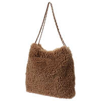 毛絨鍊條肩背托特包 33×31cm 可放A4【cachecache】｜cachecache エコファーチェーンショルダートートBAG