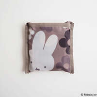 Miffy 米飛兔 大花朵環保購物袋S 可收納30×54cm 灰｜MIFFY BIG FLOWER ショッピングバッグS グレー