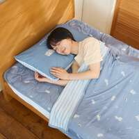 【HAPiNS】雪納瑞接觸冷感雙面涼被 深藍3尺寸｜シュナウザー柄接触冷感サマーケット