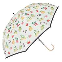 水果圖案 遮光100% UV遮蔽100% 晴雨兼用 長傘 50cm｜晴雨兼用 PUフルーツプリント長傘