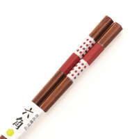 日本製可洗碗機筷子 六角格紋筷 天然木 黑22.5cm・紅21cm｜食洗箸 六角絞り格子