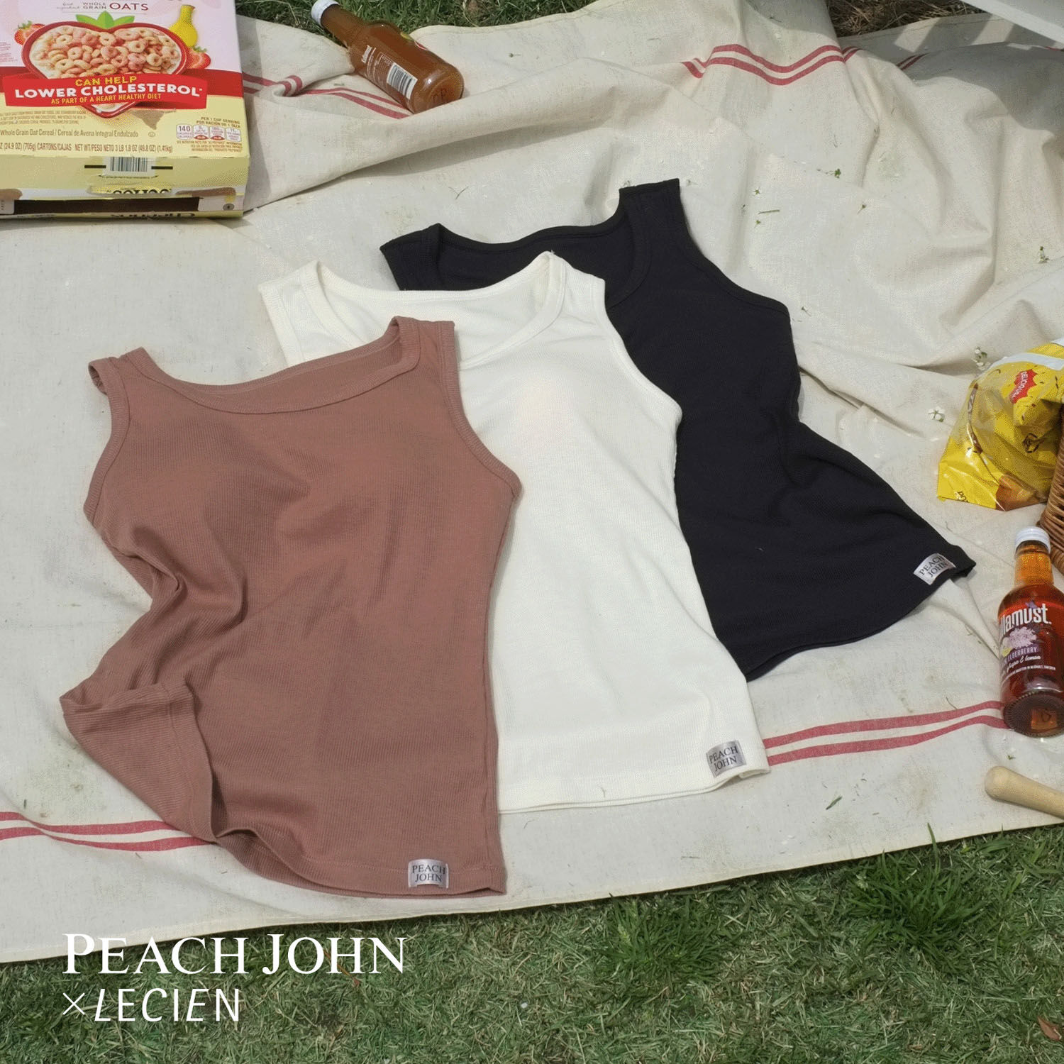 PEACH JOHN×LECIEN 附杯棉混羅紋坦克背心｜日系穿搭・日本直送